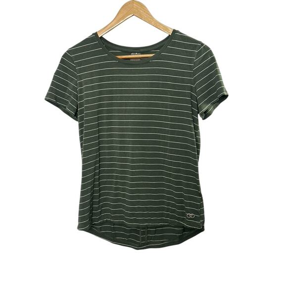 Calia For Carrie Underwood Relaxed Fit Green Striped T-Shirt Women's Medium - Picture 1 of 5